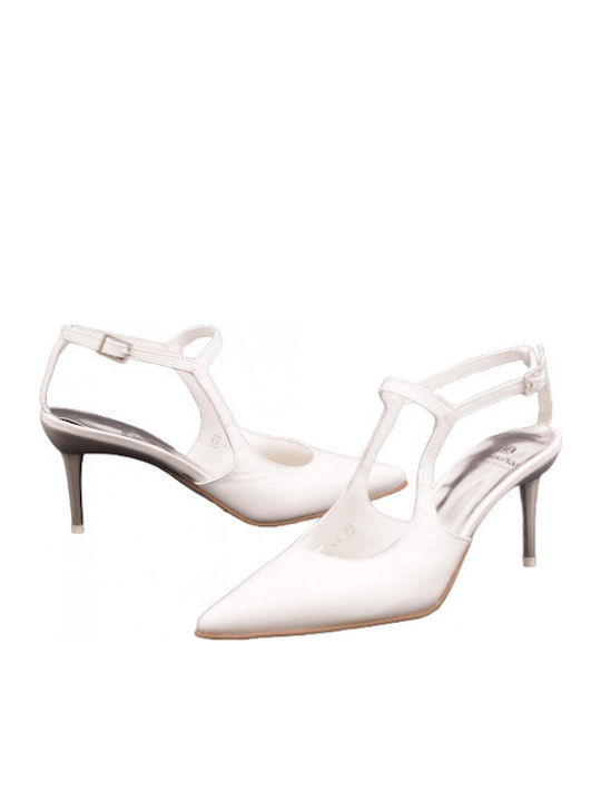 Patent Leather White Heels
