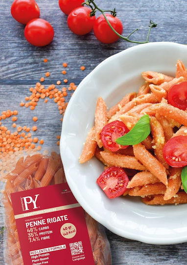PastaYoung Rote Linsen (35% Protein) Penne Rigate - Πένες Ριγέ Κόκκινης Φακής (250g)