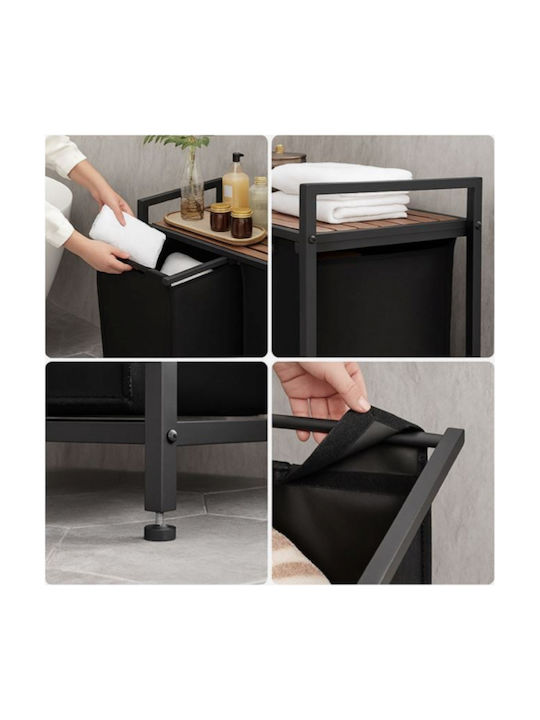 Καλάθι Απλύτων Μεταλλικό 45lt 50x32.5x71cm Μαύρο