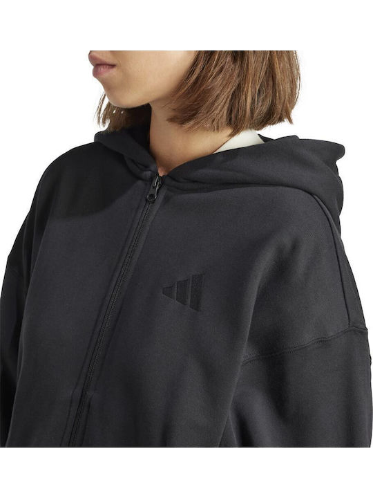Women's Sweatshirt French Terry Hooded Black