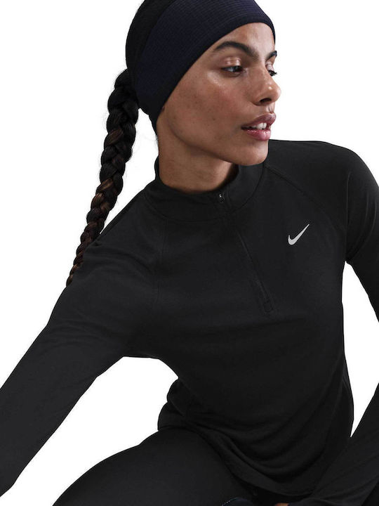 Дри-Фит Swoosh Run Дамски Суитшърт Черен