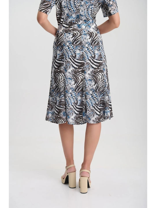 Midi Skirt Cloche Blue