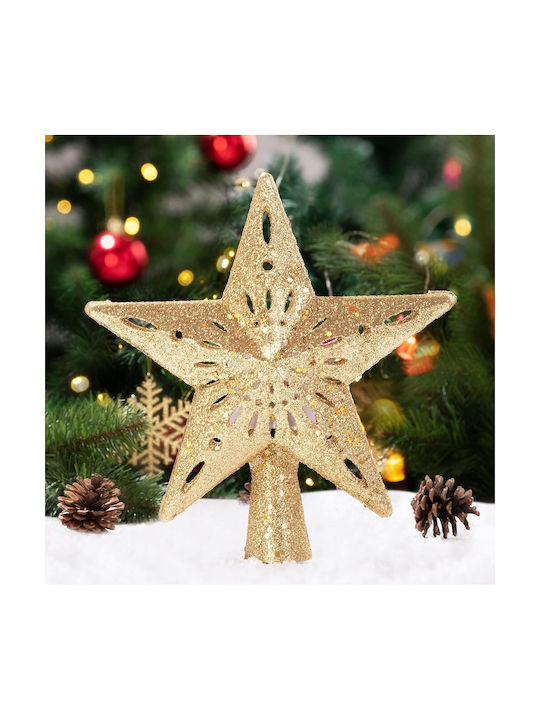 Top Star Gold with Glitter Illuminated 25x26cm