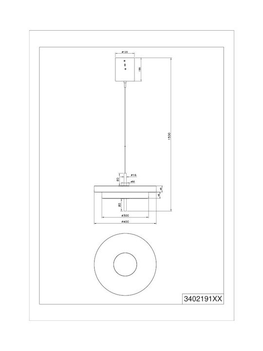 Trio Lighting Keaton Κρεμαστό Φωτιστικό Μαύρο