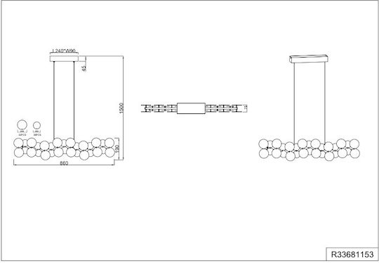 Trio Lighting Κρεμαστό Φωτιστικό Διάφανο