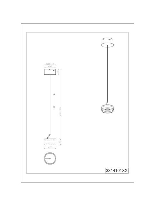 Trio Lighting Dios Pendant Light Silver