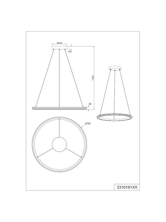 Trio Lighting Amador Κρεμαστό Φωτιστικό Καφέ
