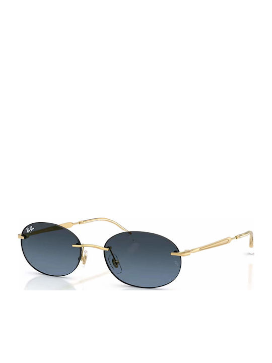Ray Ban Women's Sunglasses with Gold Metal Frame and Blue Gradient Lens RB3767 001/4C