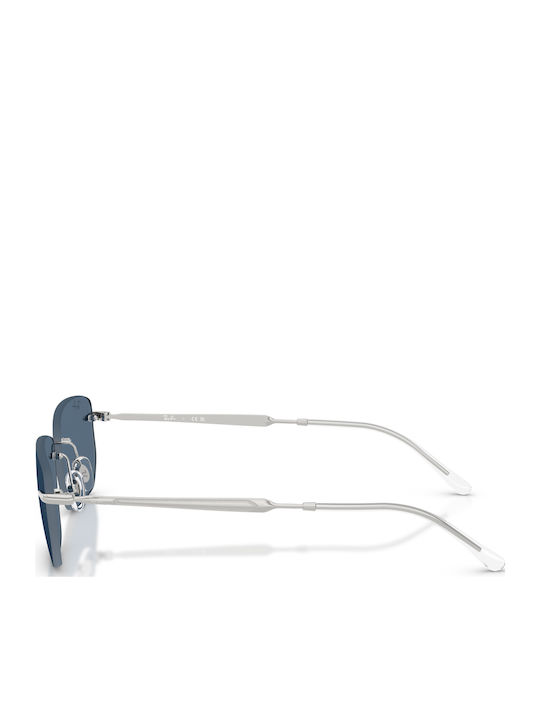 Ray Ban Unisex Sonnenbrillen mit Silber Metallrahmen und Blau Spiegel Gläser RB3768 003/80