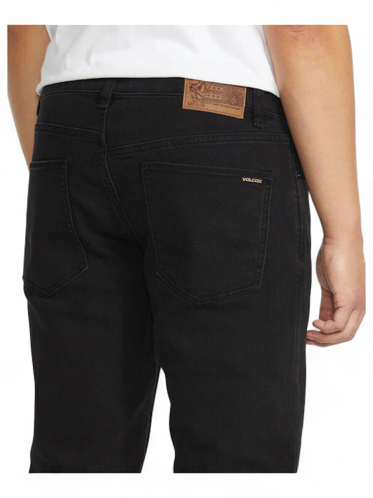 Vorta Ανδρικό Παντελόνι Τζιν Ελαστικό με Slim Baggy Εφαρμογή Μαύρο