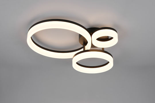 Trio Lighting Πλαφονιέρα Οροφής Μαύρη με Ενσωματωμένο LED
