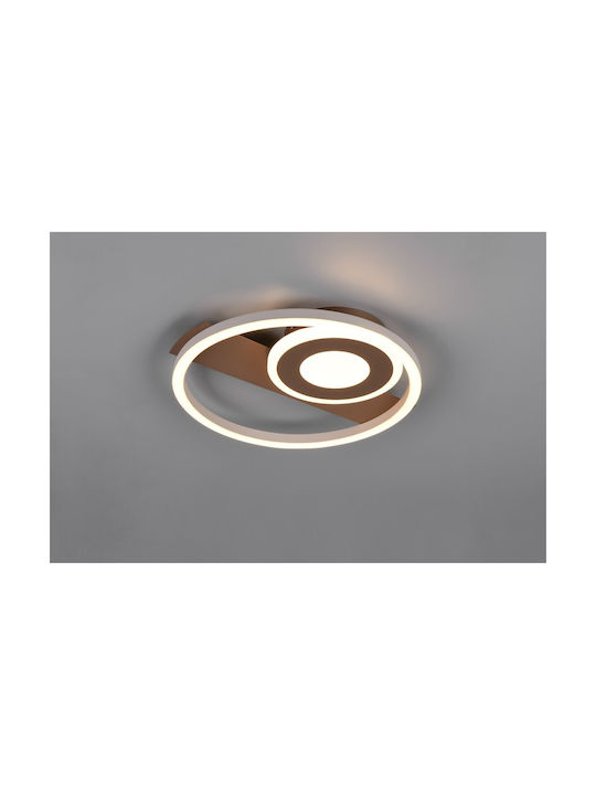 Trio Lighting Πλαφονιέρα Οροφής Καφέ με Ενσωματωμένο LED