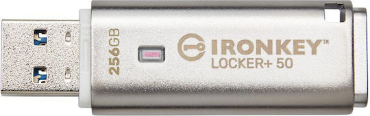 Kingston Ironkey Locker+ 50 256GB USB 2.0 Стик Сребрист