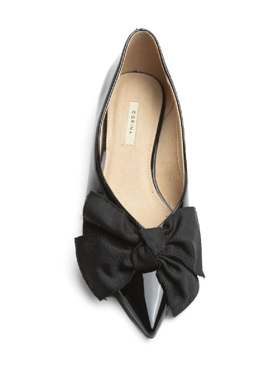 Synthetic Leather Ballerinas Black