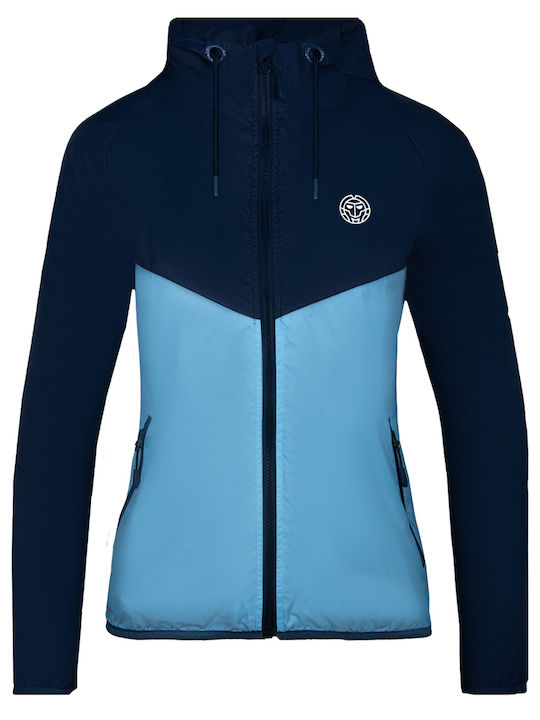 Γυναικείο Μπουφάν Running Αντιανεμικό Light Blue / Dark Blue
