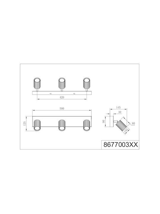 Trio Lighting Soka Σποτ σε Μαύρο Χρώμα