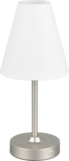 Trio Lighting Metall Tischlampe LED mit Silber Schirm und Basis