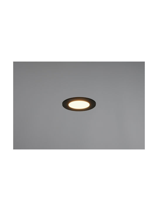 Trio Lighting Himal Πλαστικό Χωνευτό Σποτ με Ενσωματωμένο LED και Φυσικό Λευκό Φως Μαύρο 1τμχ