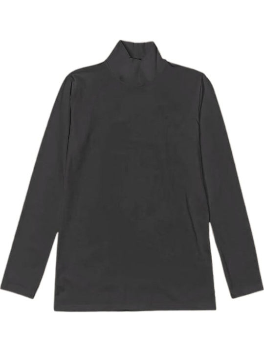 Women's Long Sleeve Turtleneck T-Shirt Grey-anthracite