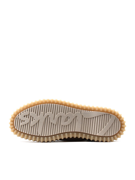 Torhill Leather Mules with High Heel in Beige Color