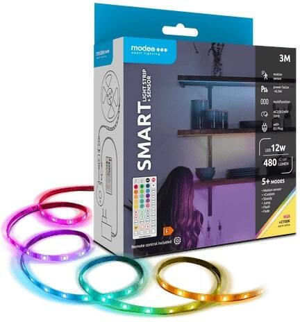 Modee Lighting LED Strip Battery Warm White Light 3m with Motion Sensor & Remote Control