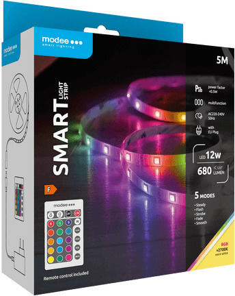 Modee Lighting LED Strip Battery RGBWW Light 5m with Power Supply & Remote Control