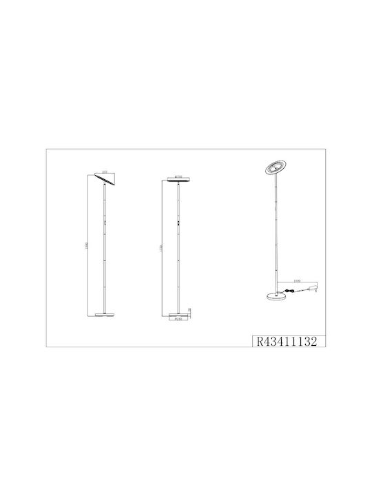Trio Lighting LED Floor Lamp with Cool White Light Black