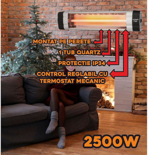 Hausberg Heizung Quarz mit Thermostat 2500W
