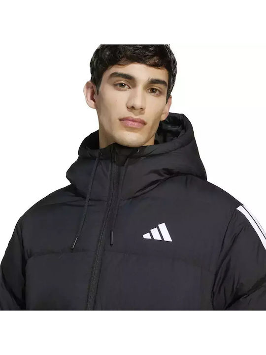 Essentials 3 Stripes Geacă Puffer Waterproof Neagră