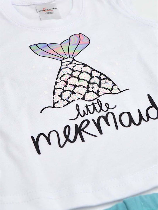 Set pentru copii cu șorturi Vară 2buc White/yellow Little Mermaid