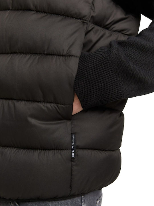 Geacă Puffer Fără Mâneci Waterproof Neagră