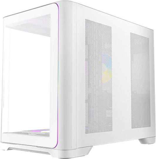 Antec C5 Curve Gaming Midi Tower Κουτί Υπολογιστή με Πλαϊνό Παράθυρο και ARGB Φωτισμό Λευκό