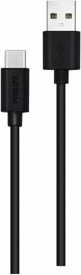Philips USB 2.0 Кабел USB-C Мъжки - USB-A 36W Черен 1.2м DLC3104A/00
