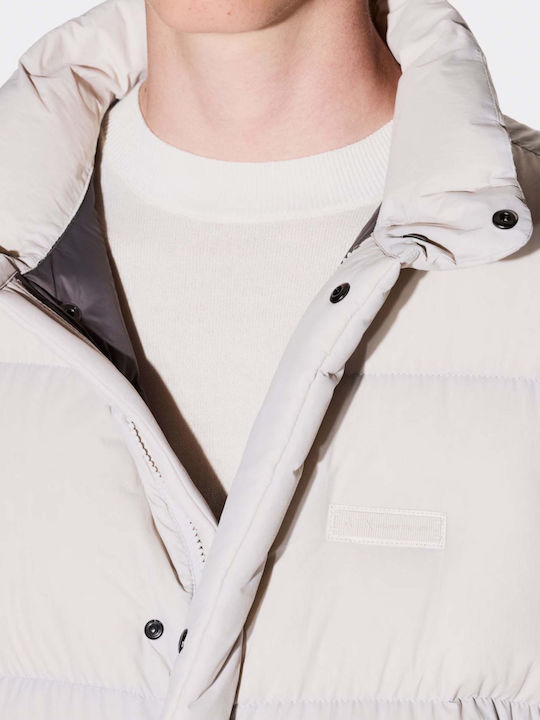 Sleeveless Jacket Puffer Beige