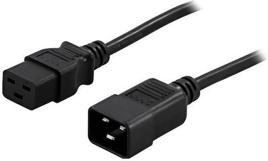 Powerwalker Bluewalker IEC C14 - Schuko Cable 0.2m Μαύρο 91015003