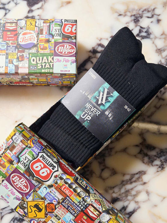 Vtex Socks Ανδρικές Κάλτσες Μαύρες 3Pack Vtex Socks Ανδρικές Κάλτσες Μαύρες 3Pack