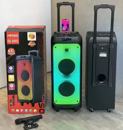 Kimiso Kimiso Karaoke Speaker with Wireless Microphone and Lighting Effects QS-8605 813157 Black