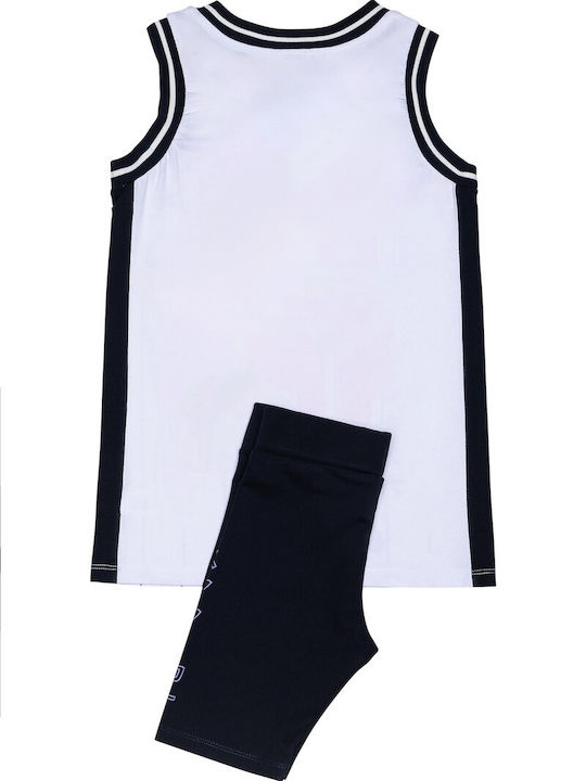 Kids' Set with Leggings Summer 2pcs White-black