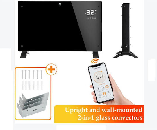 Convectoare pardoseală 2000W cu Termostat Electronic 82.3x45.6cm Negru