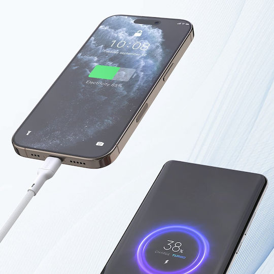Dudao USB 2.0 Kabel USB-C männlich - USB-C 240W Weiß 1.2m