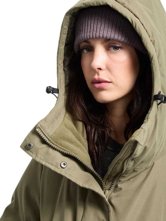 Sleepi Women's Parka Jacket for Winter with Hood Khaki