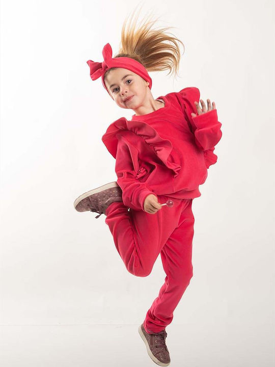 Kids Sweatpants Set Fuchsia 2pcs