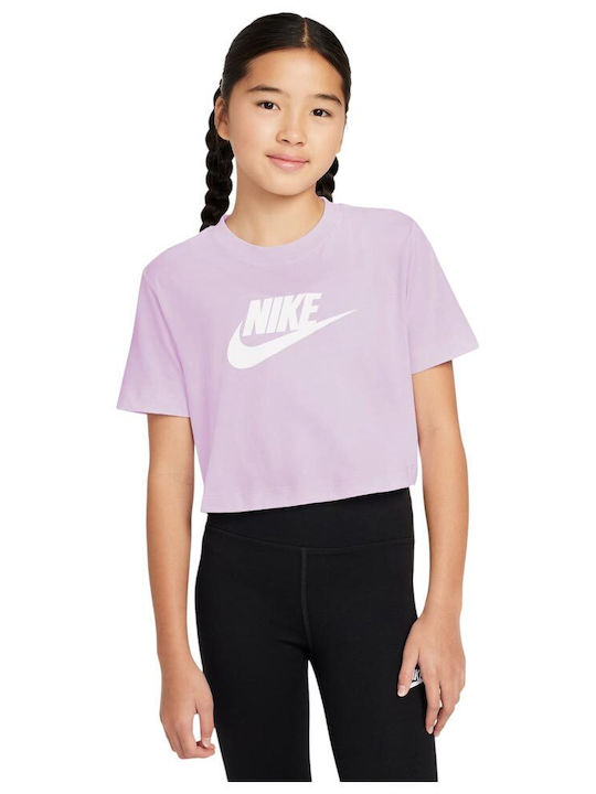Kids' Crop Top Short Sleeve Lilac Sportswear Crop Futura