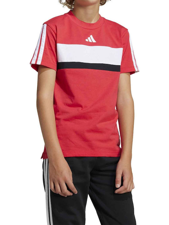Kids' T-shirt Red Essentials Tiberio 3-Stripes