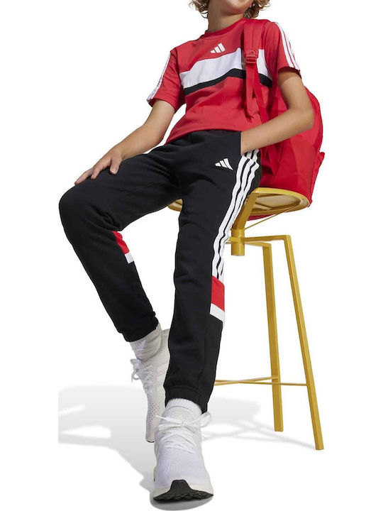 Kids' T-shirt Red Essentials Tiberio 3-Stripes