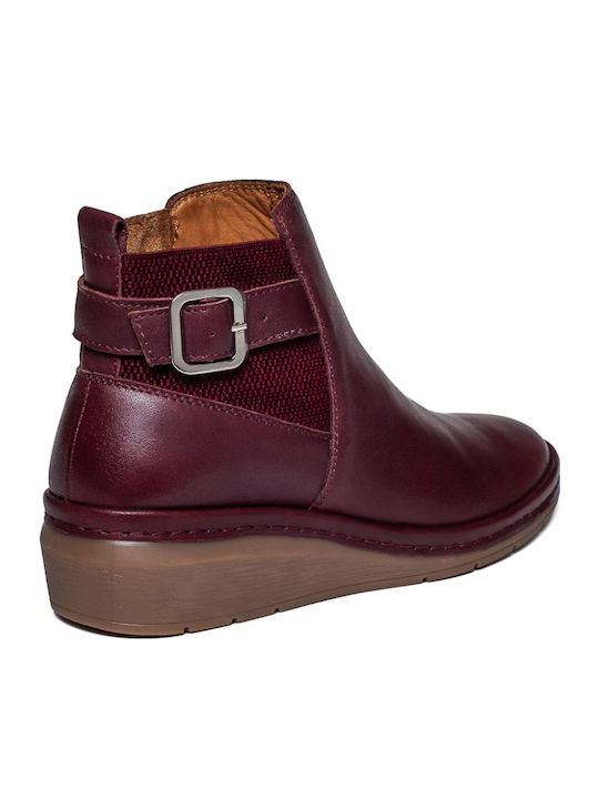 Stiefeletten Damen Burgundisch