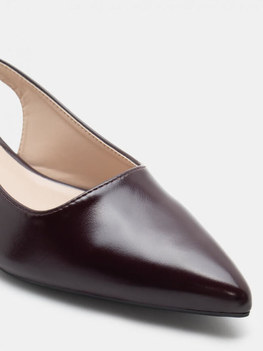 Γυναικείες Μπαλαρίνες Slingback με Λουράκι σε Μπορντό Χρώμα