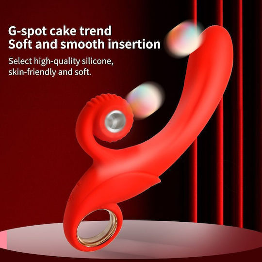 Smd Fantasy Clitoral Rabbit Vibrator Dual Stimualtion Silicone 10 Vibration Modes Whisper-quiet Red