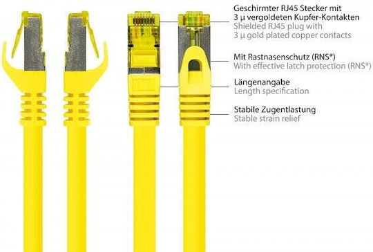 Good Connections S/FTP Cat.7 (10Gbps) Καλώδιο Δικτύου Ethernet 1m Κίτρινο