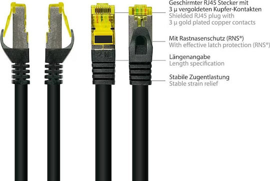 Good Connections S/FTP Кат.7 (10Gbps) Мрежов Кабел Ethernet 1.5м Черен